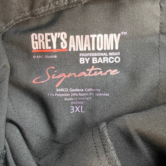 Barco Grey’s Anatomy Six Pocket Double Cargo Mid Rise Scrub Pants Black Size 3X - Picture 3 of 14